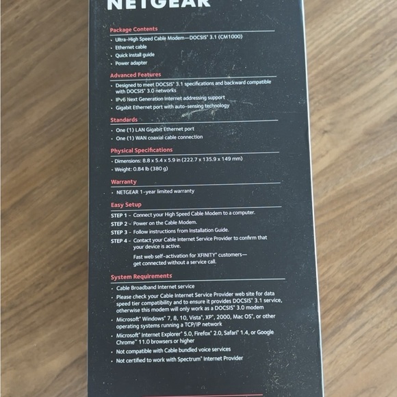 NETGEAR Black Cable Modem - Picture 3 of 11